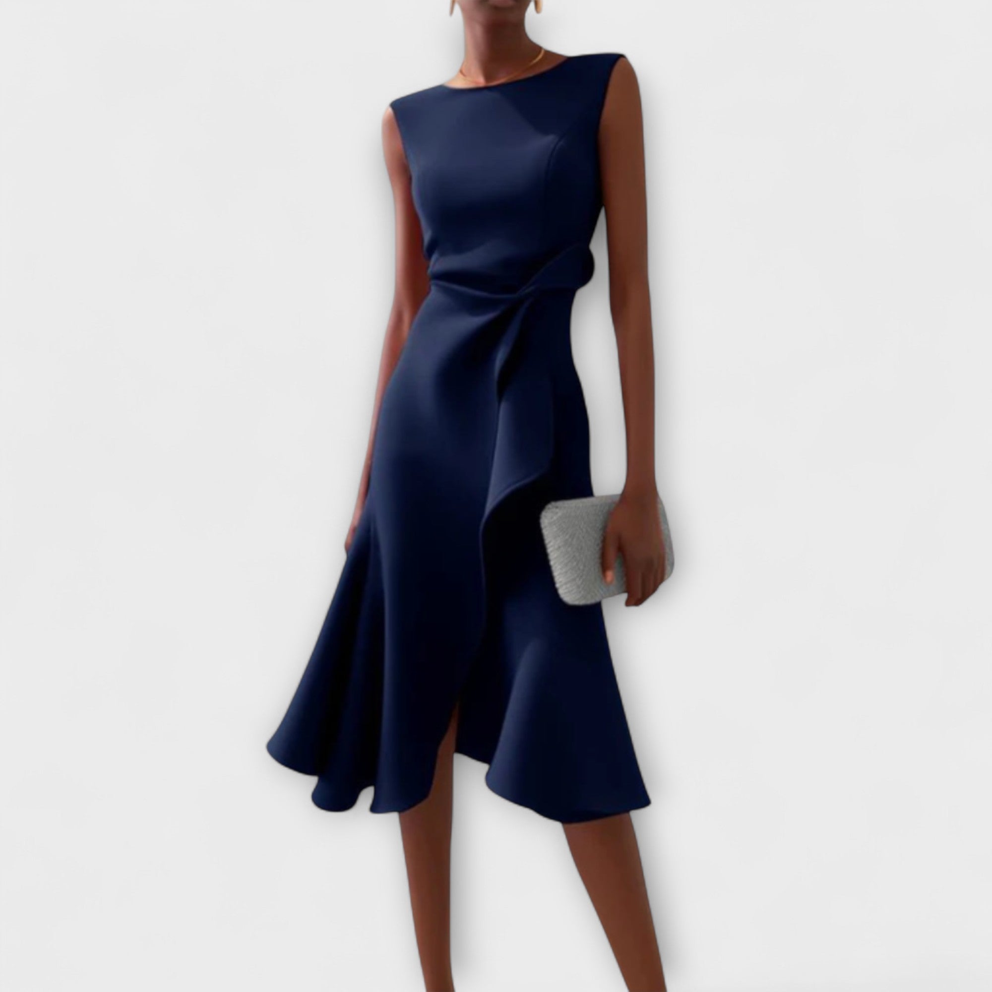 sleeveless draped front asymmetric hem dress Kylie Bodycon Dress main image 0
