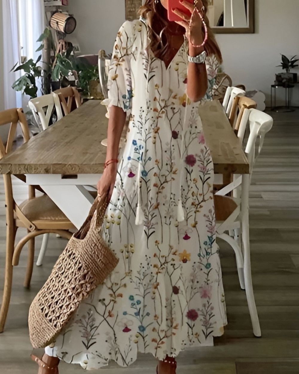 Relaxed Fit Boho Tassel Cover Dress