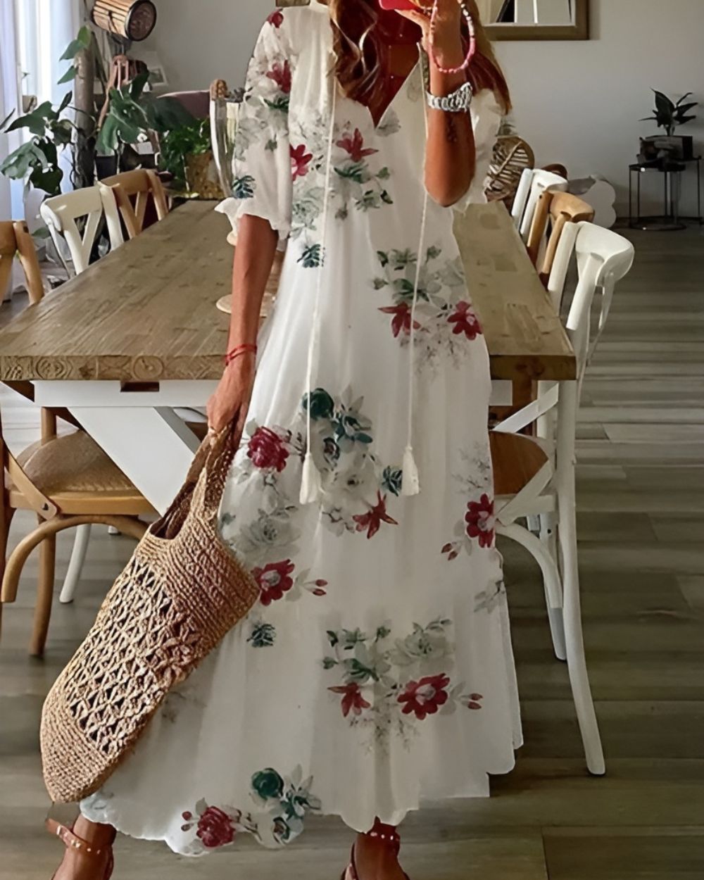 Relaxed Fit Boho Tassel Cover Dress
