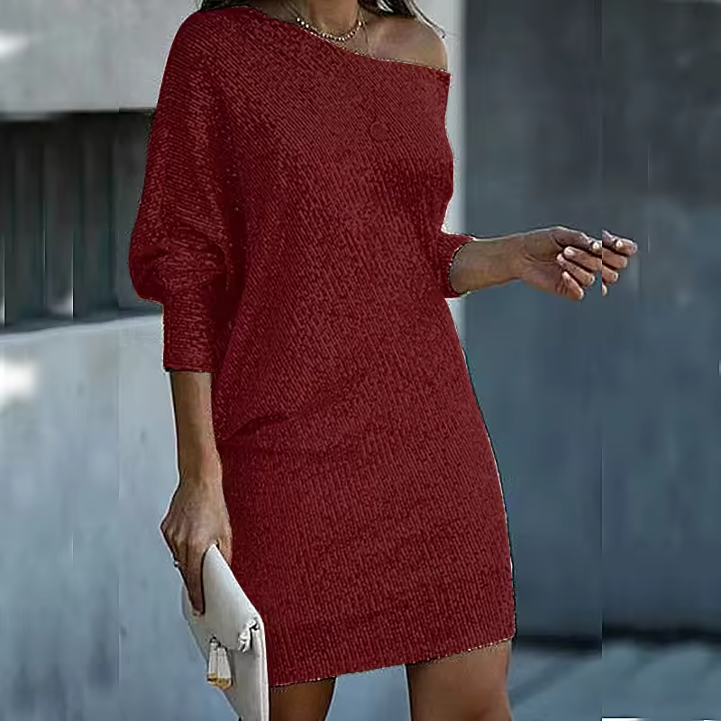 Elegant Sparkling Party Dress for Fall and Winter