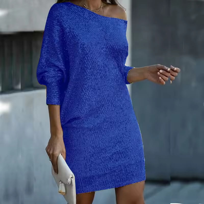 Elegant Sparkling Party Dress for Fall and Winter