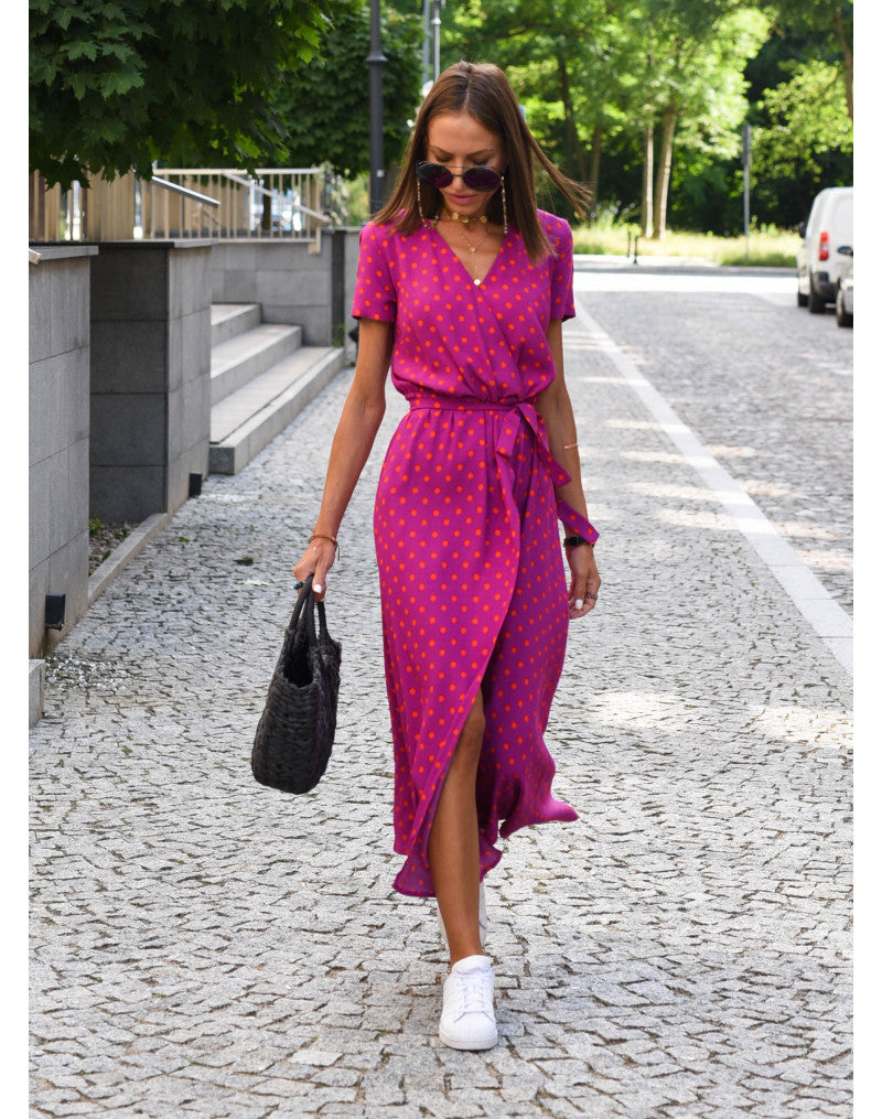 Marlene Floral V-Neck Wrap Midi Dress