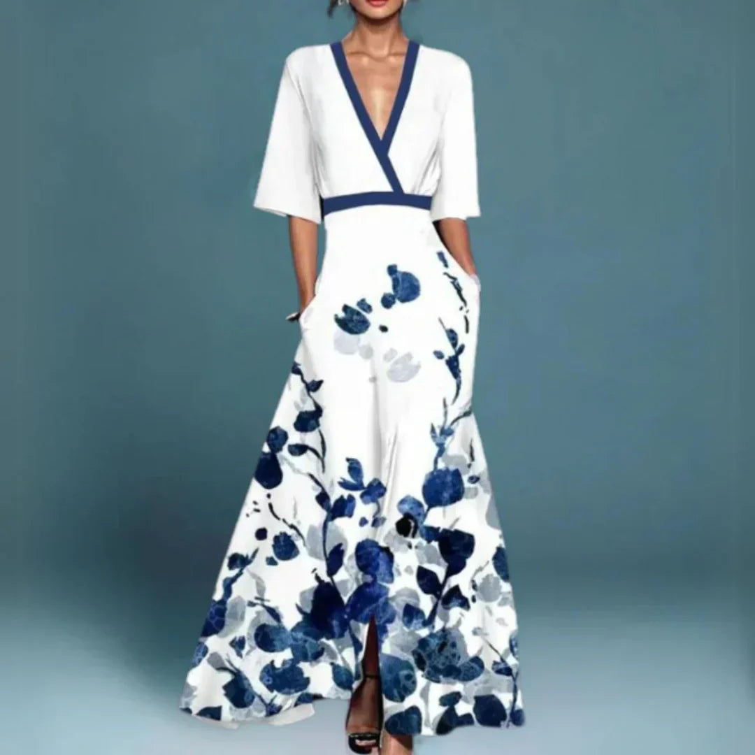 Flowing Floral Print Maxi Dress