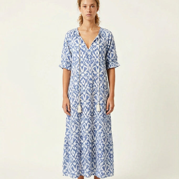 Relaxed Fit Boho Tassel Cover Dress