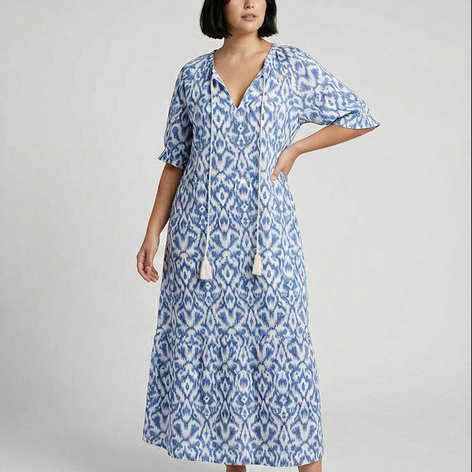 Relaxed Fit Boho Tassel Cover Dress