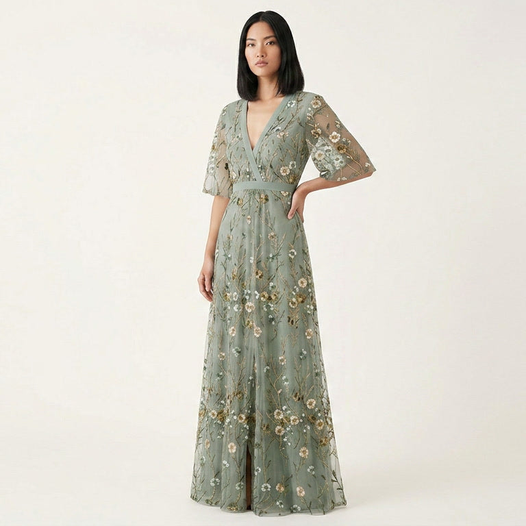 Flowing Floral Print Maxi Dress